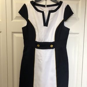 Studio One, Navy, White, and Gold Dress